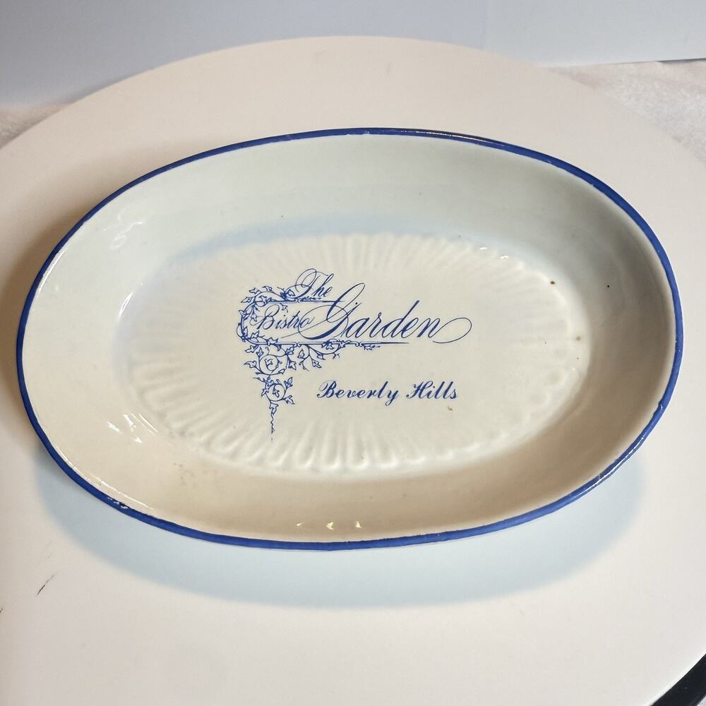 Vtg The Bistro Garden Beverly Hills Restaurant Ware Ashtray Ceramic Trinket Dish